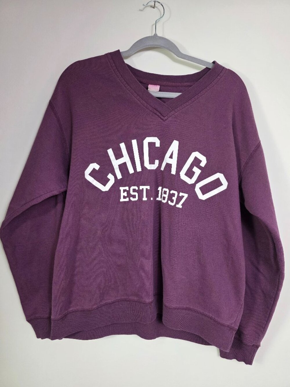 Chicago Est 1837 Sweatshirt Size XL Purple Cozy Relaxed Comfy Womens